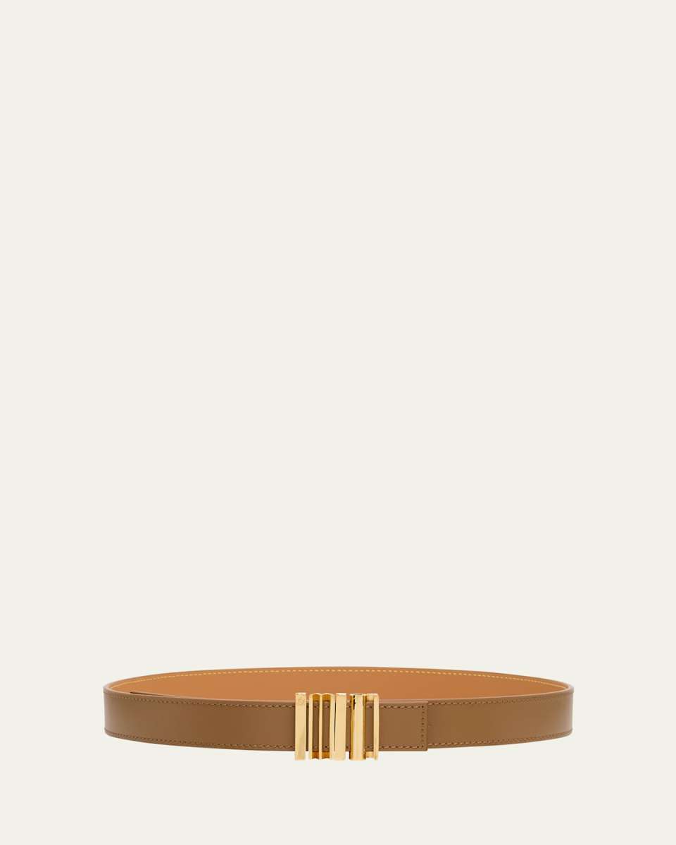 Leather Belt W/ Engraved Buckle